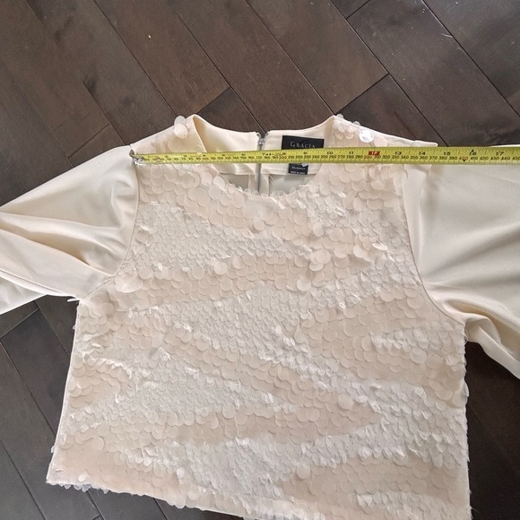 Gracia Cream Sequin Blouse - Picture 8 of 13